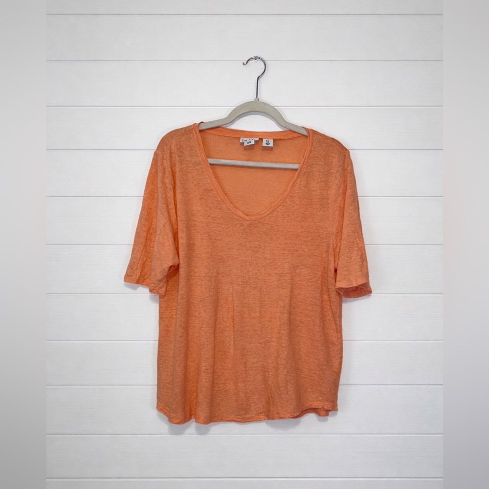 Nicole Miller Vibrant Orange Short Sleeve Tee